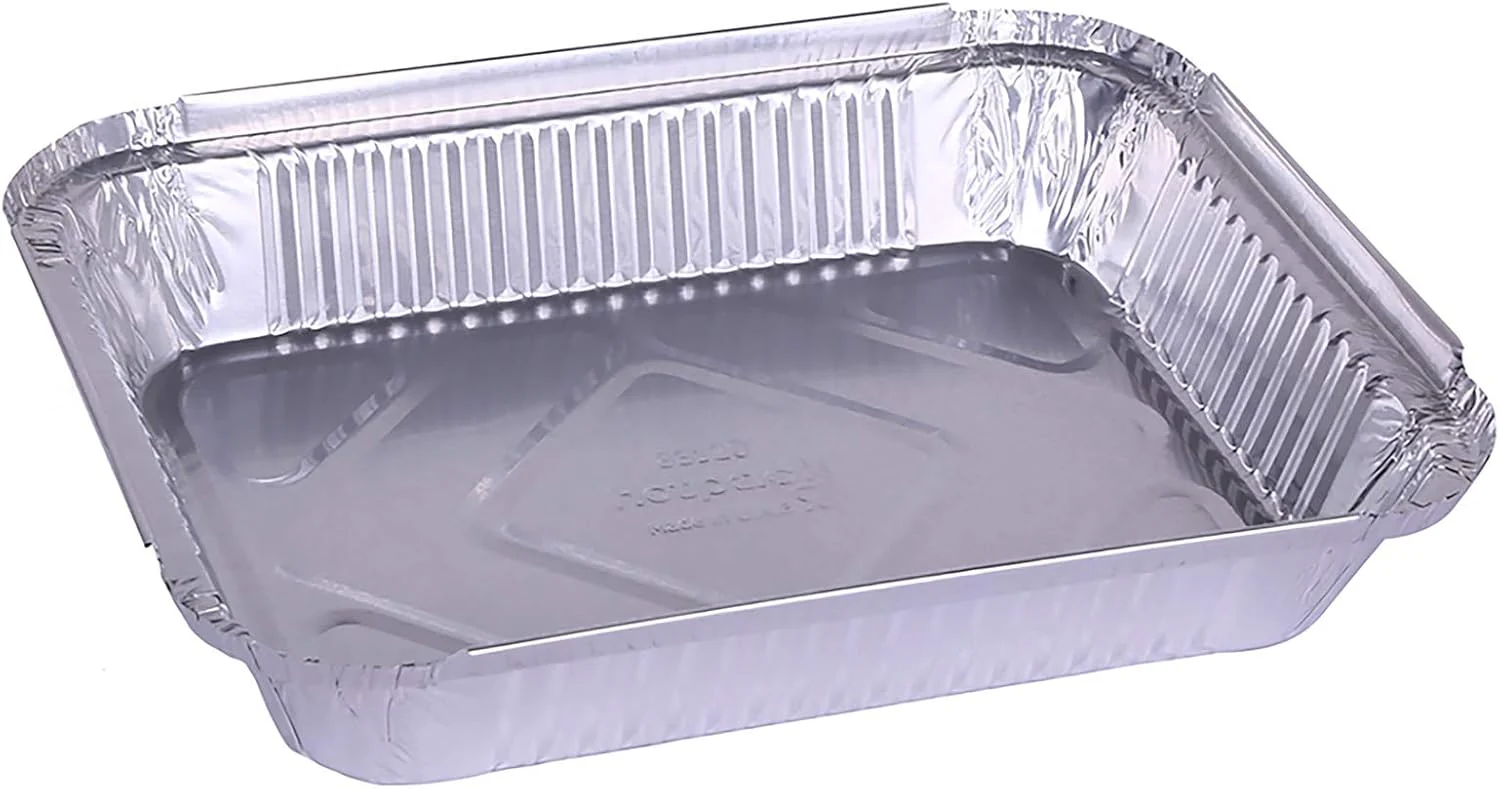 Hotpack 10pcs Rectangular Aluminium Containers with Lid 1200cc - Image 3