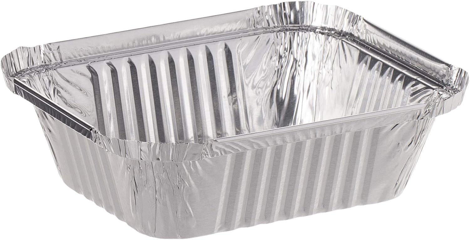 Hotpack 10pcs Rectangular Aluminium Containers with Lid 420cc