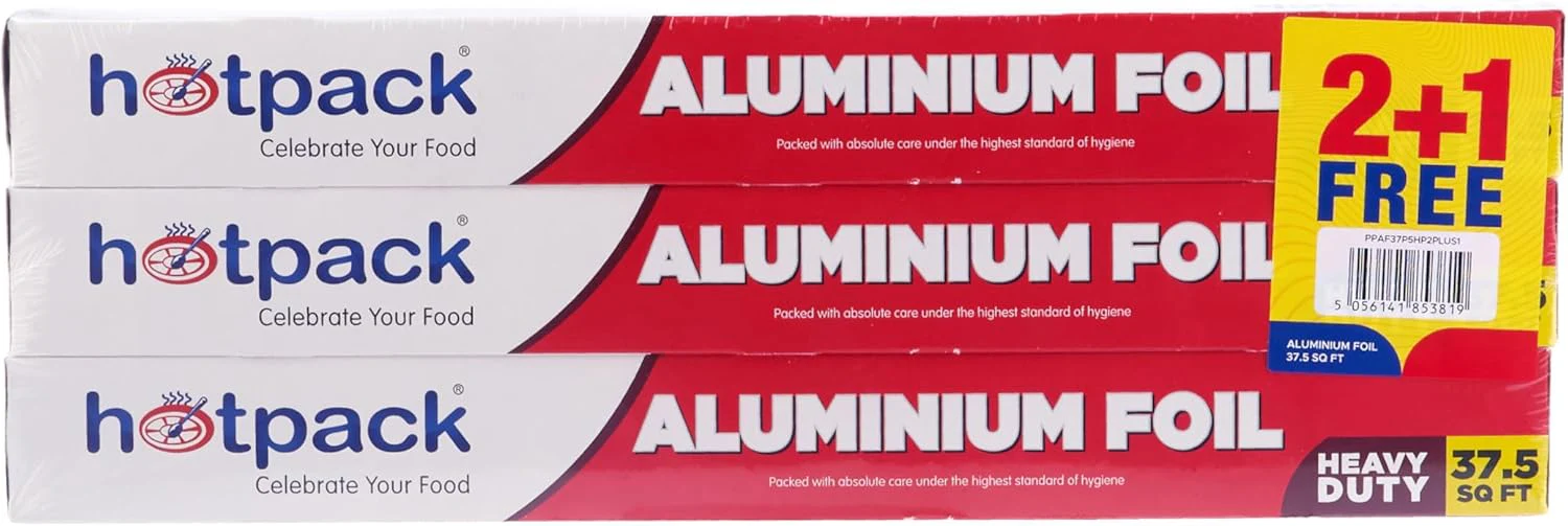 Hotpack 2+1 Aluminium Foil 7.75m*45cm, 37.5sq.ft, Cooking-Storing-Wrapping