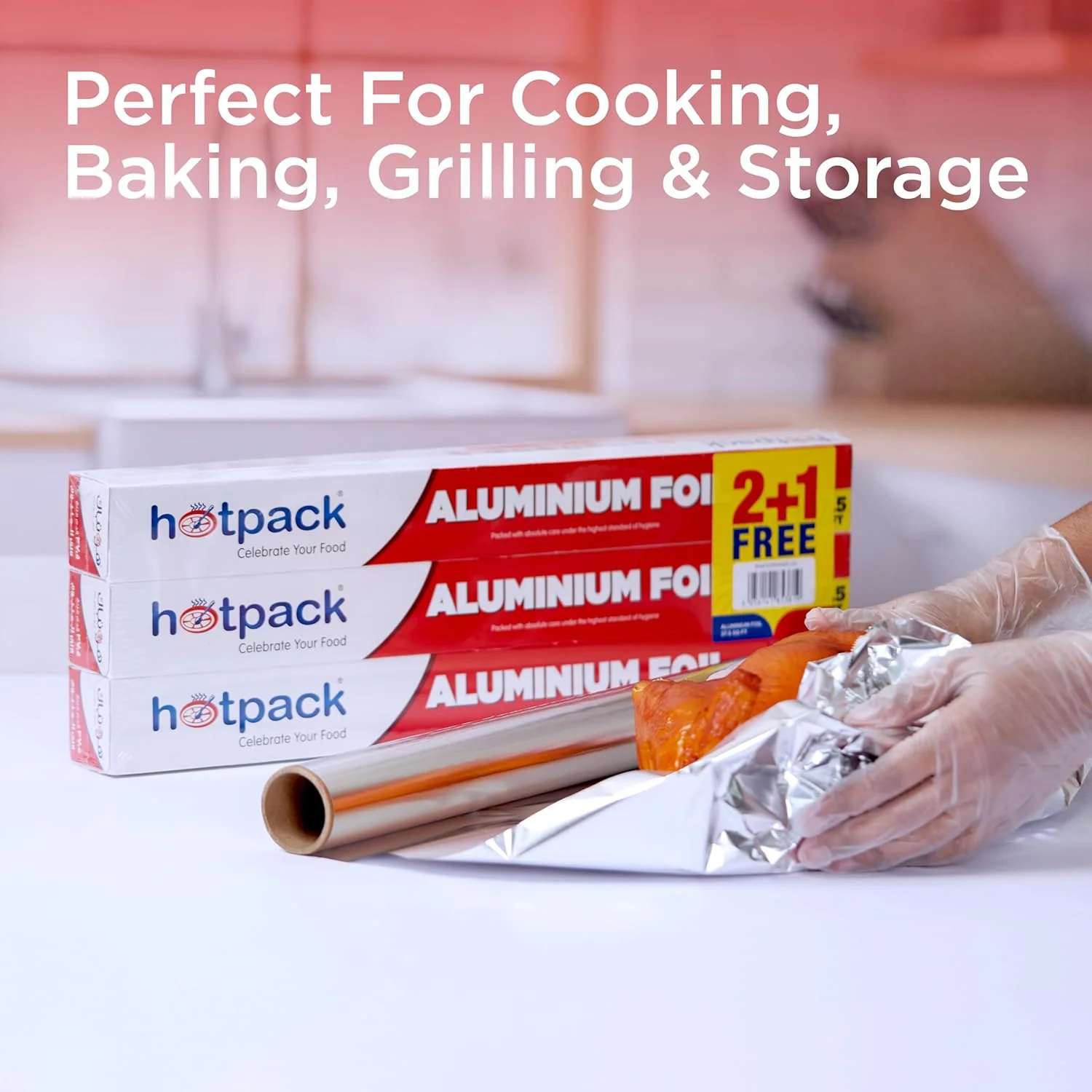 Hotpack 2+1 Aluminium Foil 7.75m*45cm, 37.5sq.ft, Cooking-Storing-Wrapping - Image 4