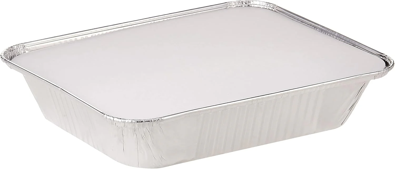 Hotpack 5pcs Rectangular Aluminium Containers with Lid 3650cc