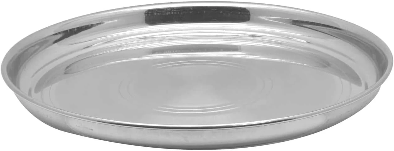 Raj Steel Dinner Plate 65cm – Silver | Stainless Steel Serving Thala | Rice Plate & Sharing Platter | RT0065 - Image 2