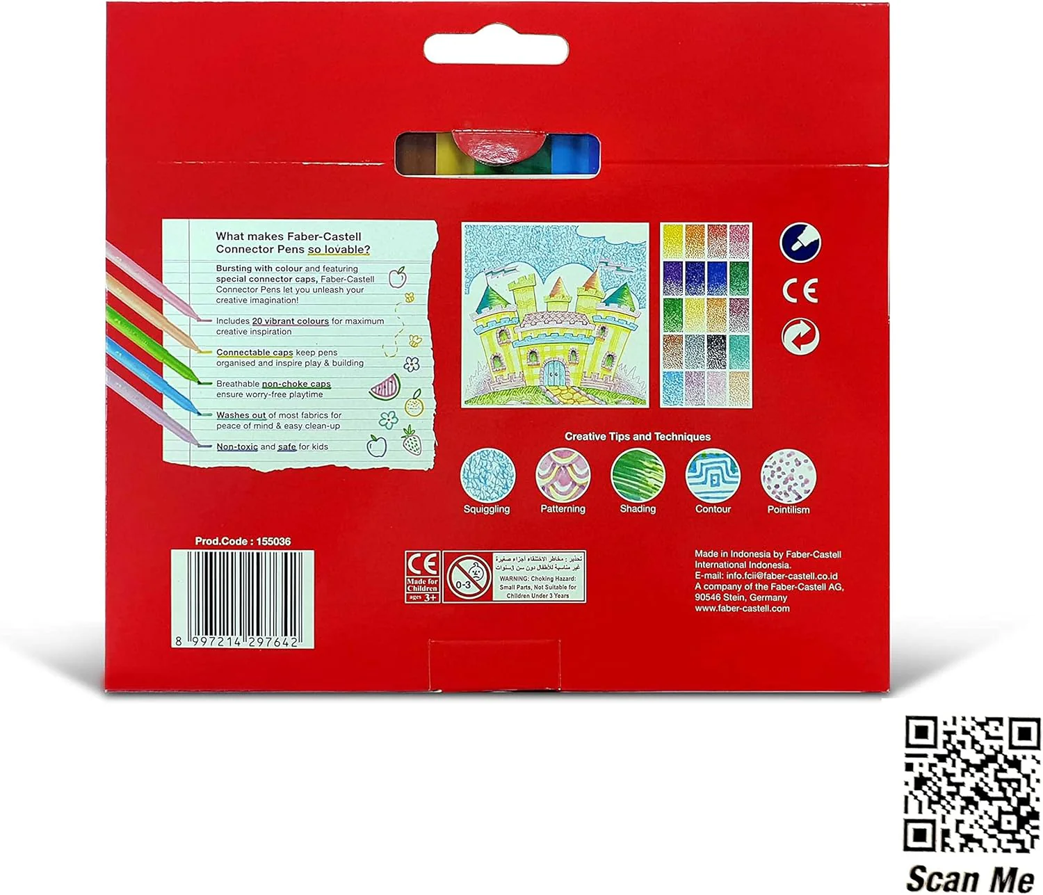 Faber-Castell Connector Felt Pens – 20 Colors with 5 Pastel Shades - Image 2