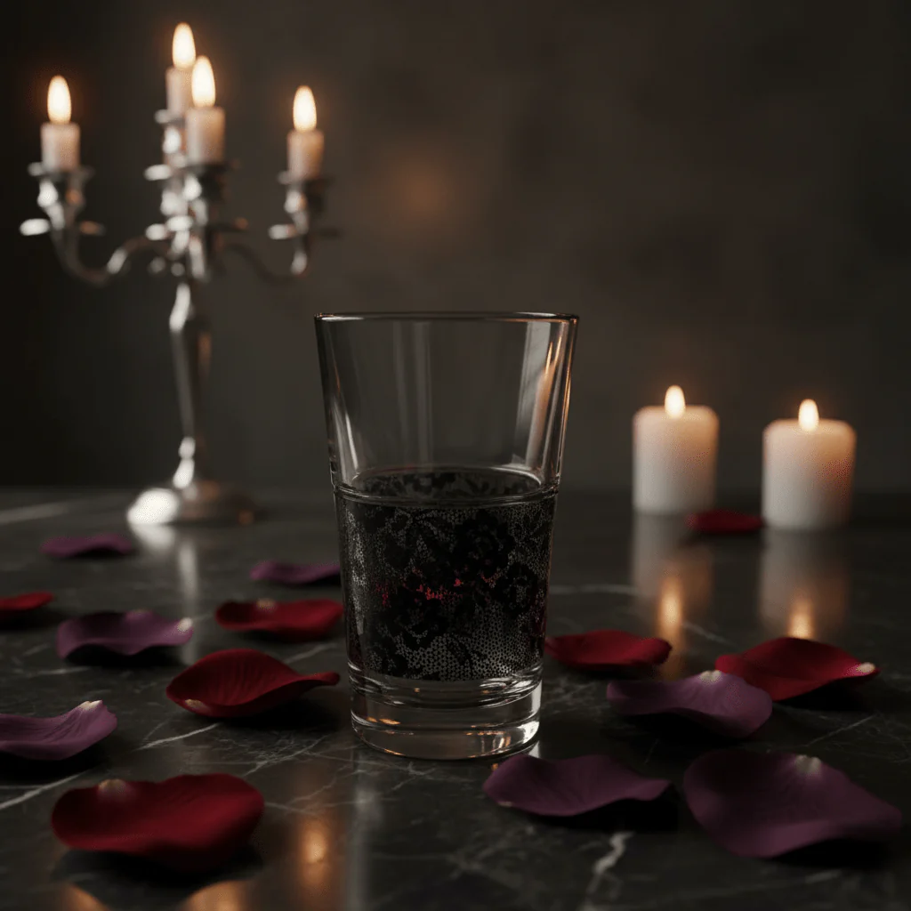Immanuel Clear Acrylic Tumbler with Black Lace Floral Design | 328ml | Elegant Drinkware - Image 2