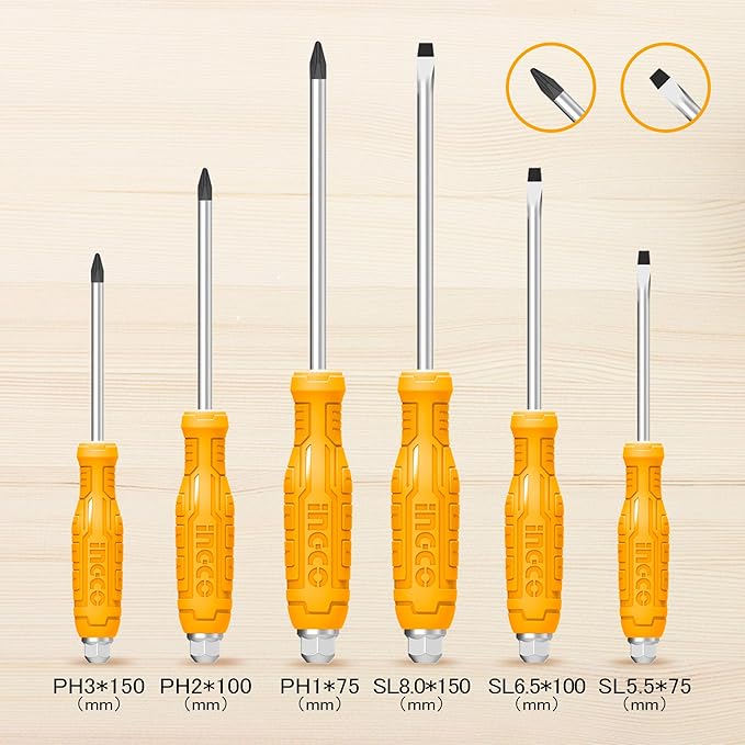 INGCO 6pcs Go-Through Screwdriver Set - Image 2