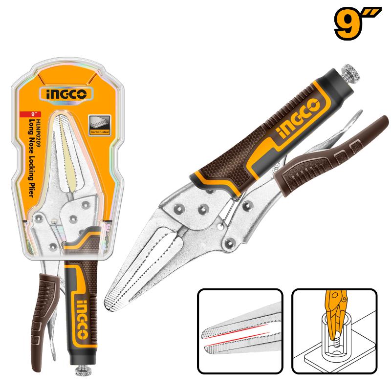 INGCO Long Nose Locking Plier, 9"