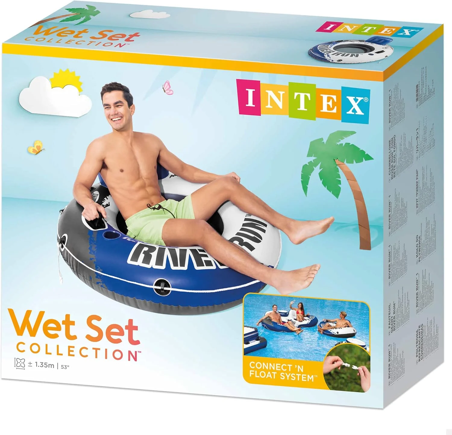 Intex 58825 River Run 1 Inflatable Swmming Tube -(135CM)-Blue&White - Image 5
