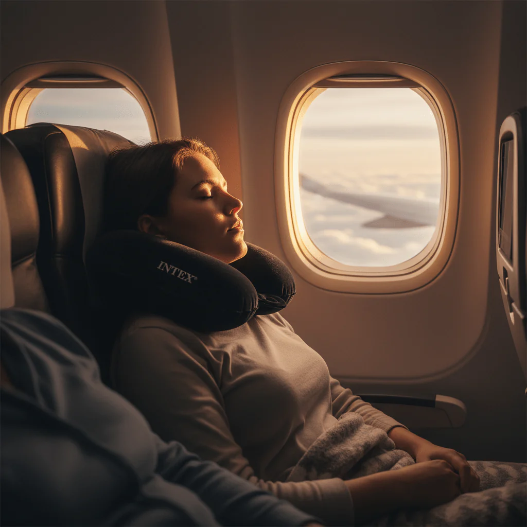 Intex Inflatable Travel Neck Pillow β Black (36Γ30Γ10 cm) - Image 2