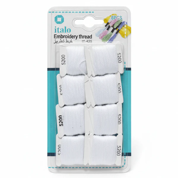 Italo Embroidery Thread White β 8 Pcs Set (IT-435)