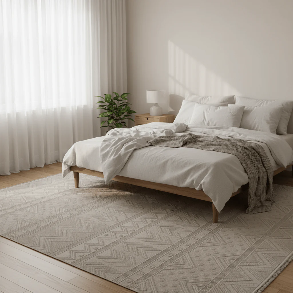 Jasmin Polypropylene Beige Carpet | Geometric Chevron & Dot Pattern | 250×350 cm | Made in Turkey | Stain-Resistant | Indoor Area Rug - Image 3