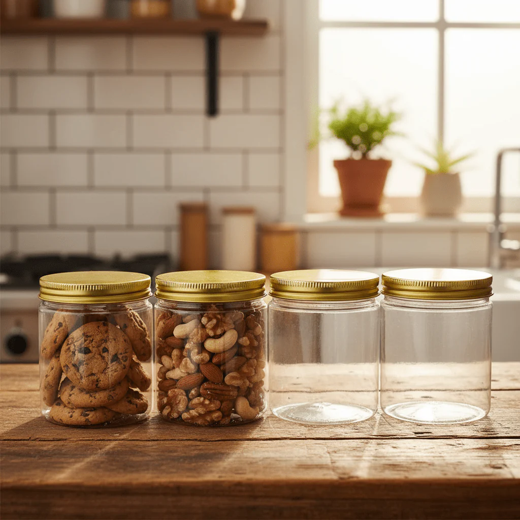 Jiham 4PCS Plastic Storage Jar 350ml – 7.5×10 cm - Image 4