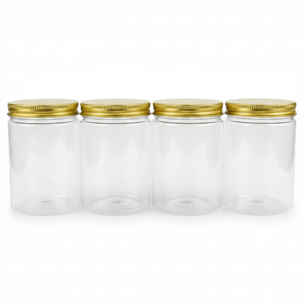 Jiham 4PCS Plastic Storage Jar 450ml - 7.5×12 cm