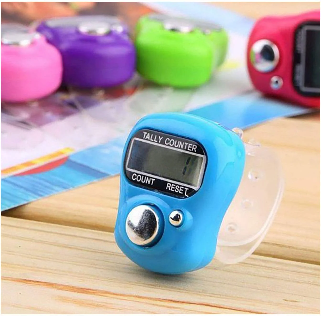 Jixin Glitter Design Digital Finger Tally Counter – Assorted Colors - Image 2