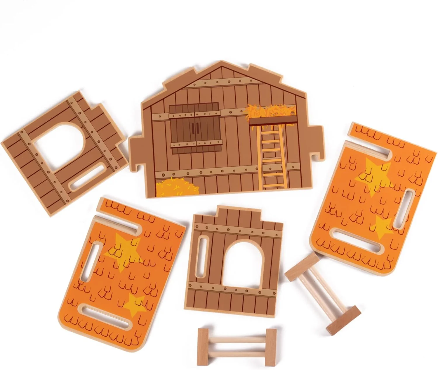 Joodi Merry Christmas 20pcs Wooden Village Playset, The Nativity Scene - Image 3