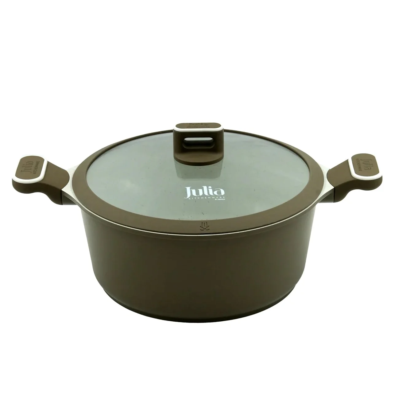 Julia Cookware Set 8-Piece – Matte Brown Finish - Non-Stick Durable Casserole Pots with Glass Lids for Everyday Cooking - Image 2