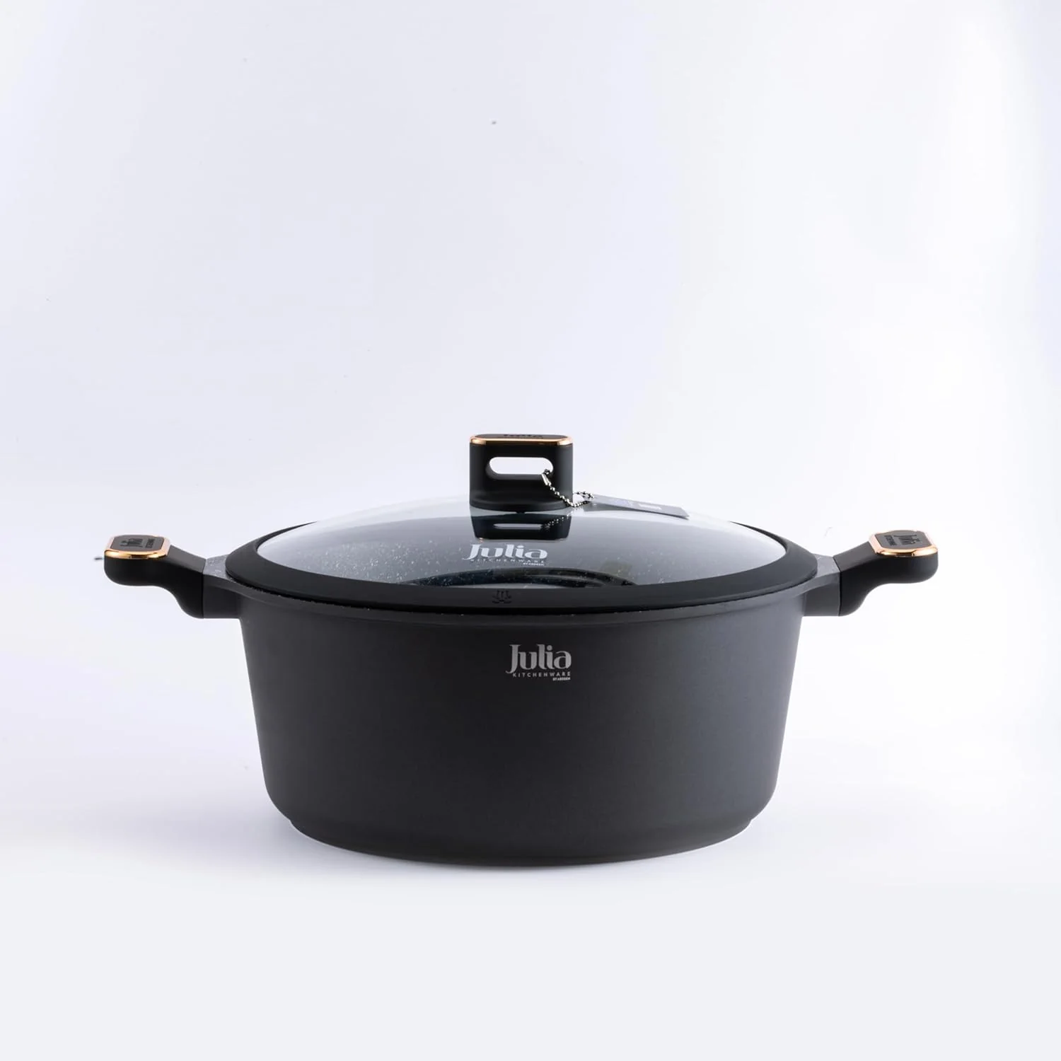Julia Non-Stick Casserole With Lid 28cm-Black