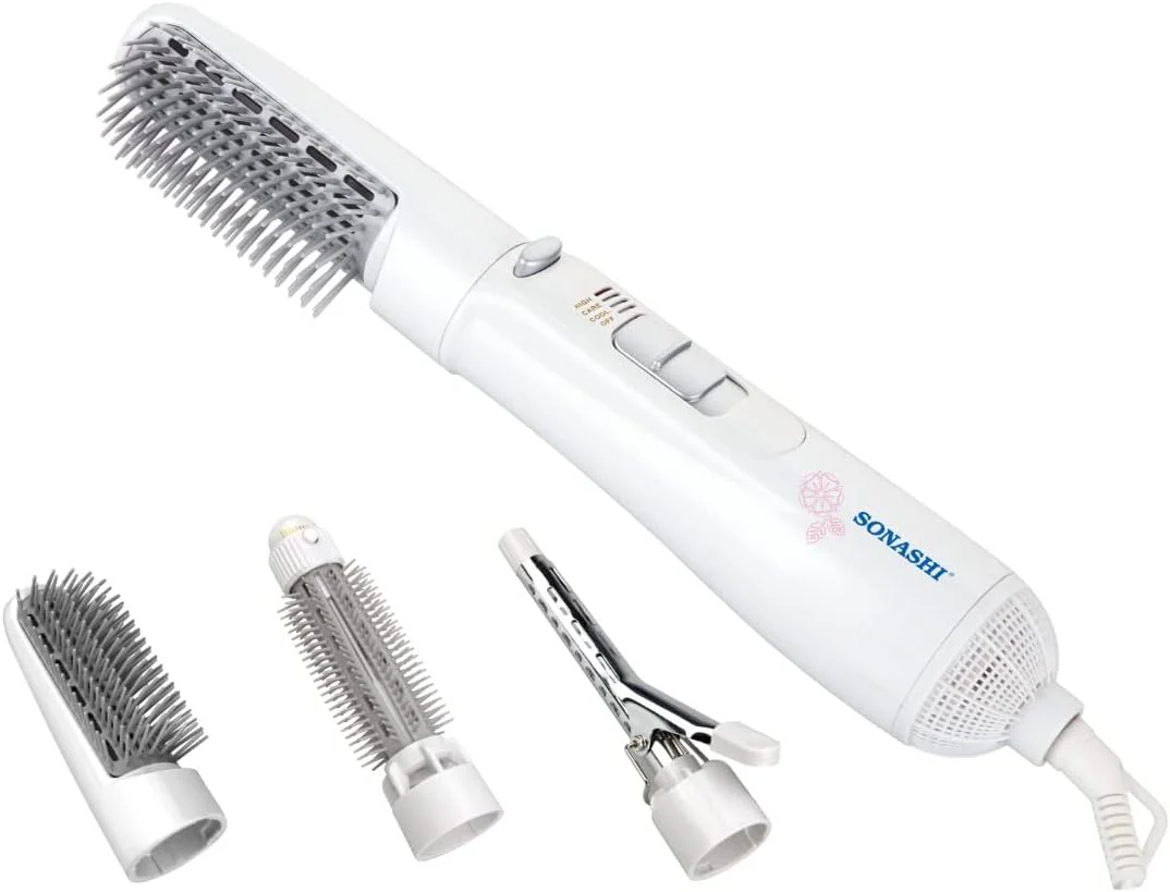 Sonashi SHS-2086 4 in 1 Hair Styler β 800w Hair Styling Tool with Detachable Thermal Brush, Convenient Settings β Personal Care Appliance