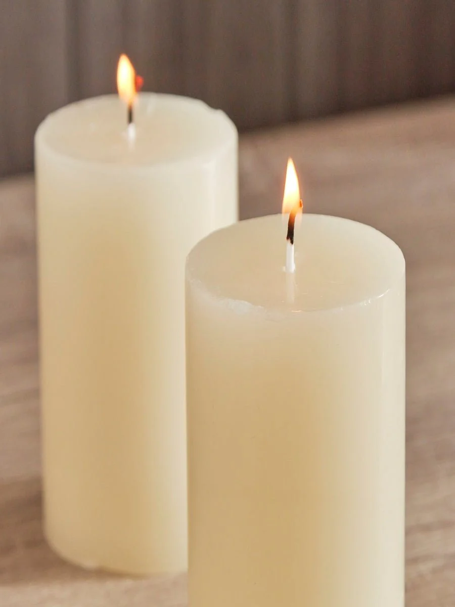 King Wain 2pcs Aromatic Pillar Candle 5cm*7.5cm, Jasmine with Pure Natural Extracts - Image 2
