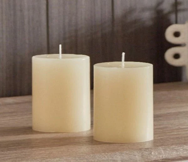 King Wain 2pcs Aromatic Pillar Candle 7cm*7cm, Jasmine with Pure Natural Extracts