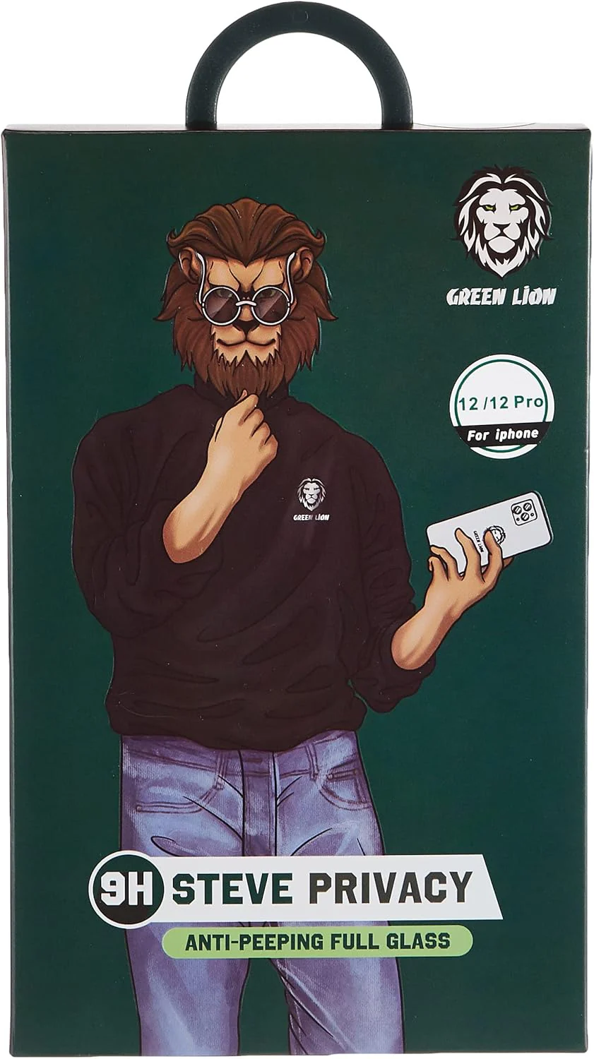 Green Lion Steve 9H Privacy Anti-Peeping Full Glass Screen Protector for iPhone 12 / 12 Pro (6.1") - Image 3