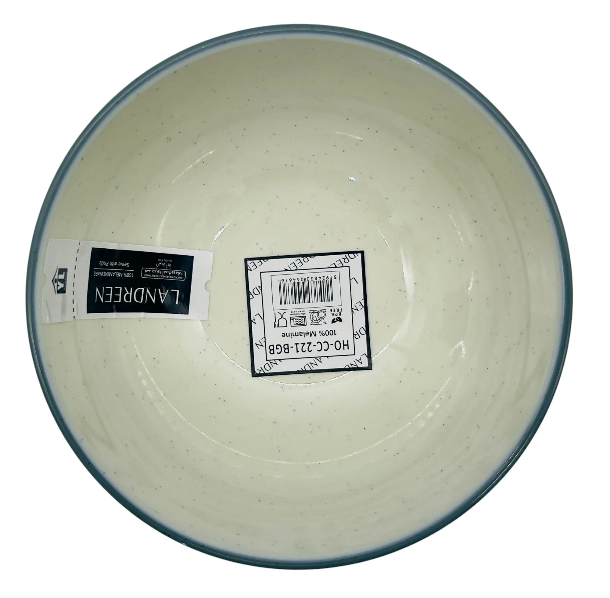 LANDREEN Melamine Rice Bowl β 7" Green and White Dining Bowl - Image 2