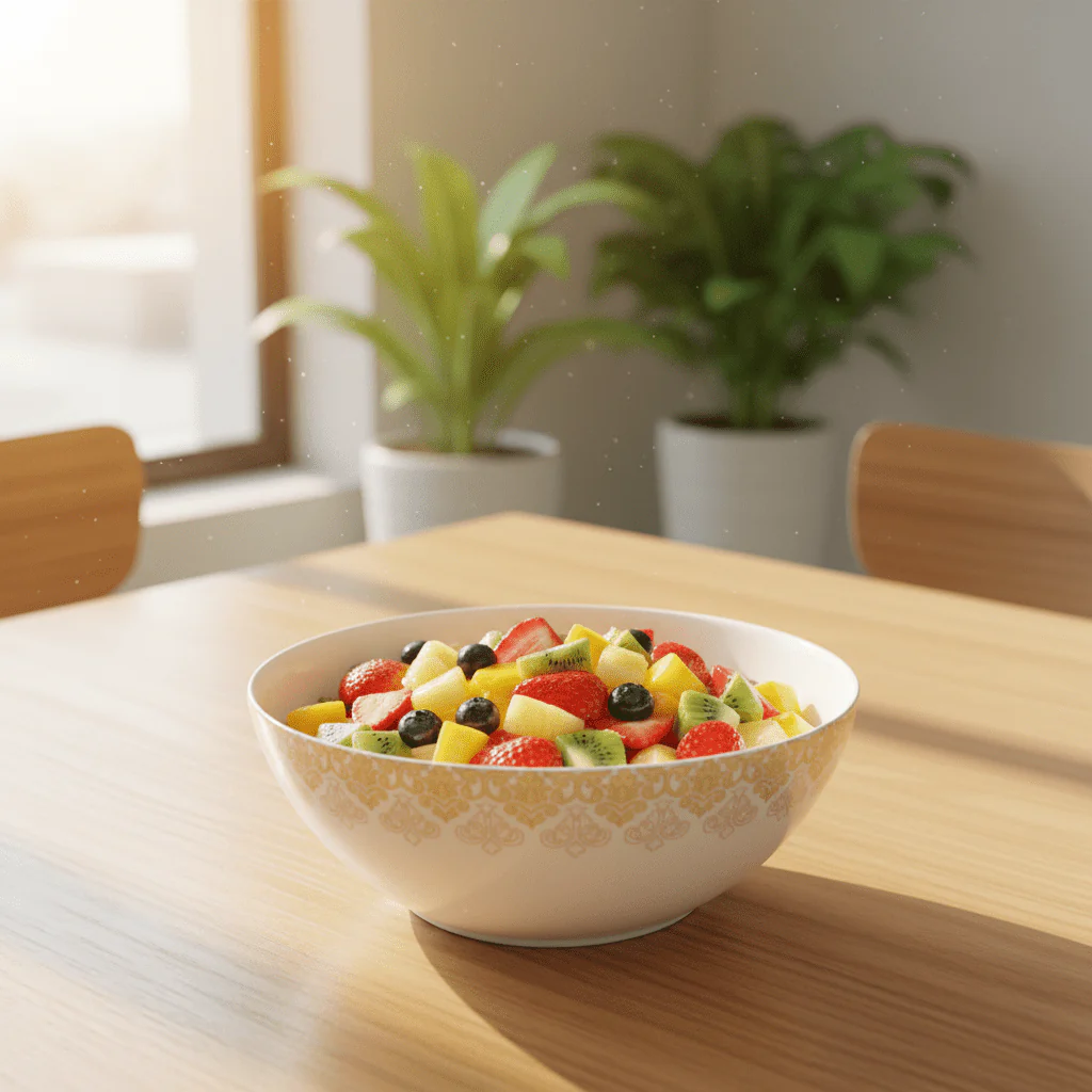 Larah by Borosil White & Gold Opalware Serving Bowl 8 Inch - Image 3