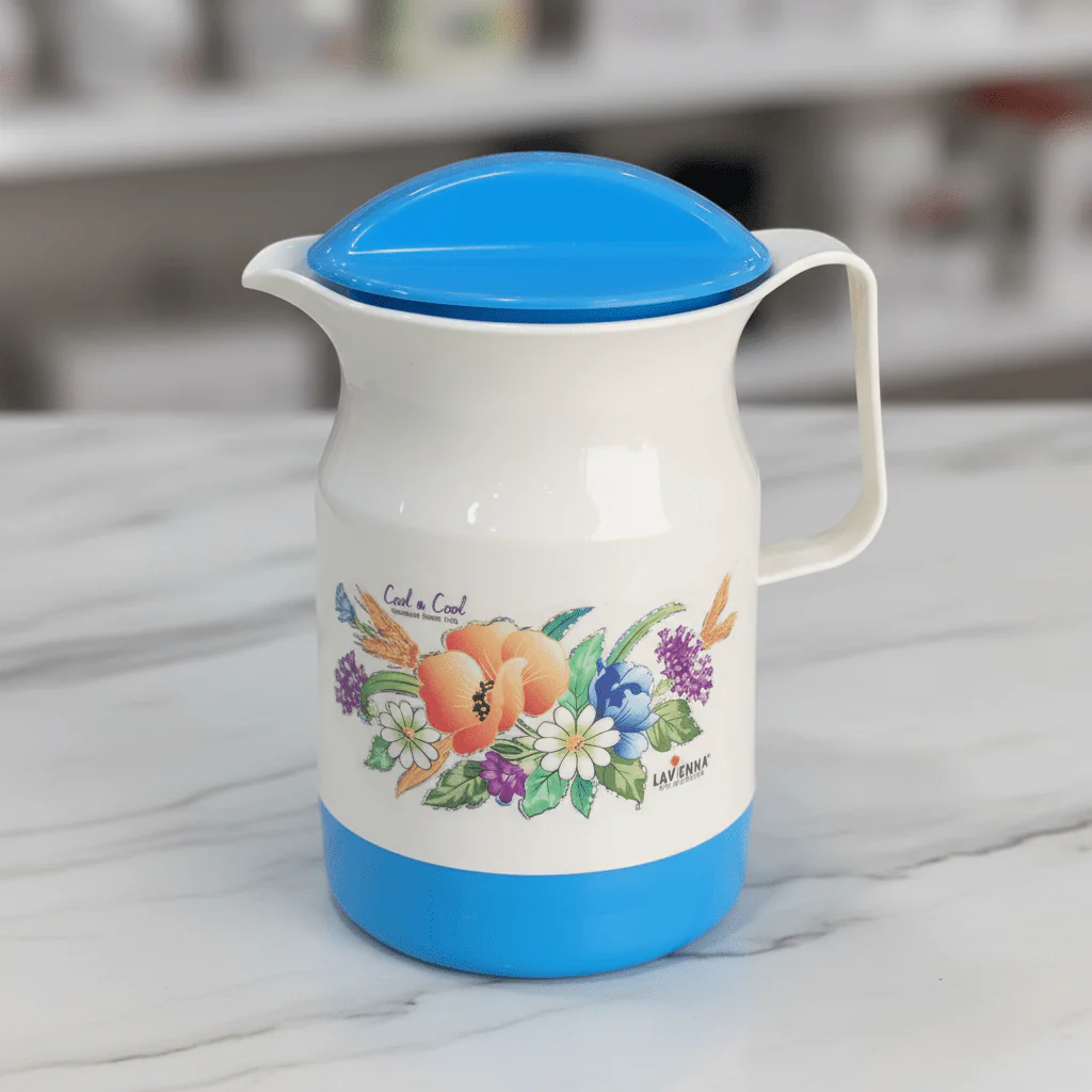 Lavenna Cool n Cool Floral Jug – 2.2 Litre | White & Blue - Image 4