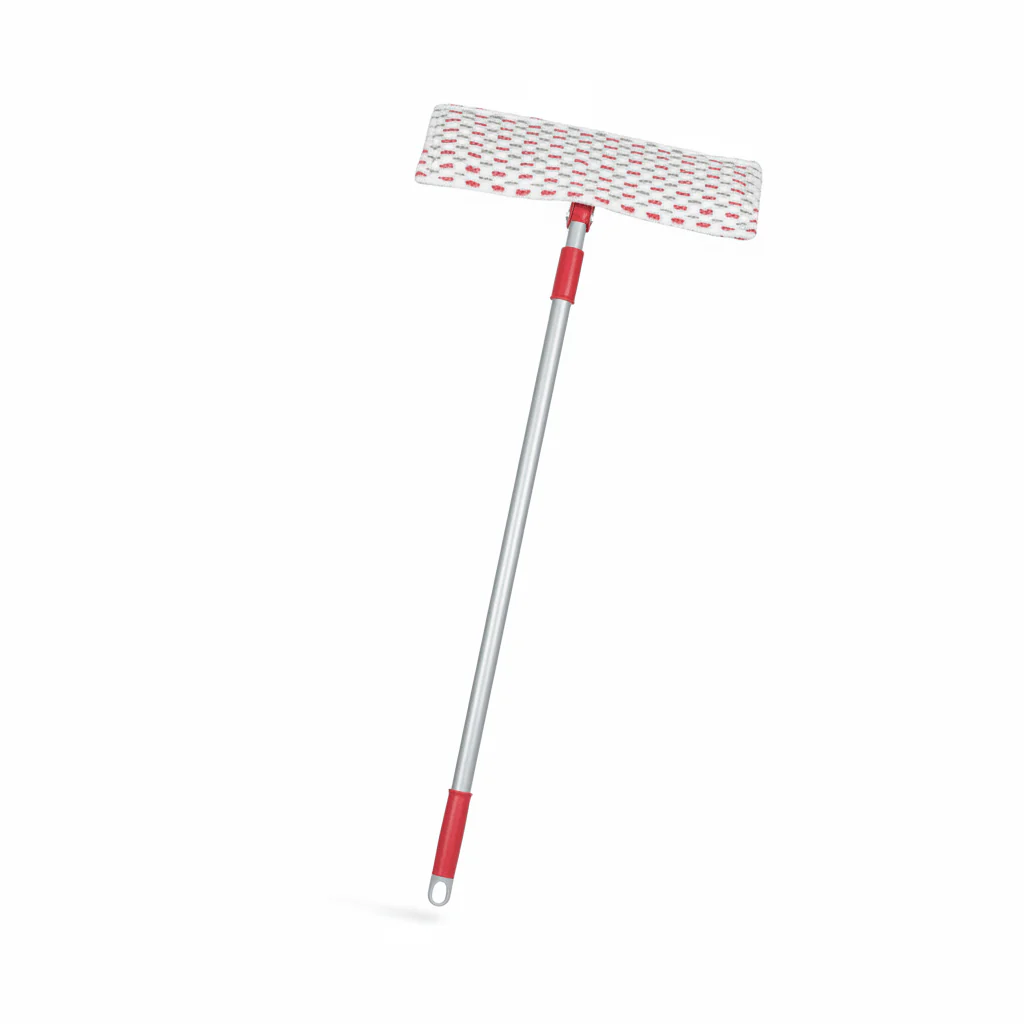 Liao Microfiber Flat Floor Mop with Sturdy Handle 84cm Red & Grey - Image 5