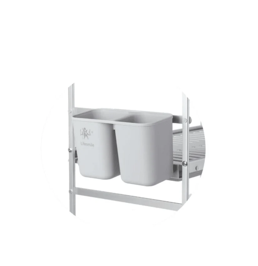 Life Smile  Dish Rack - 3 Tier Countertop Dish Drying Stand With Removable Drip Tray - Pure Aluminum with Cutlery Holder and Cups Holder - Anti Slip and Rust Proof Dish Drainer 62.9cmX25cmX51.7cm-silver - Image 6