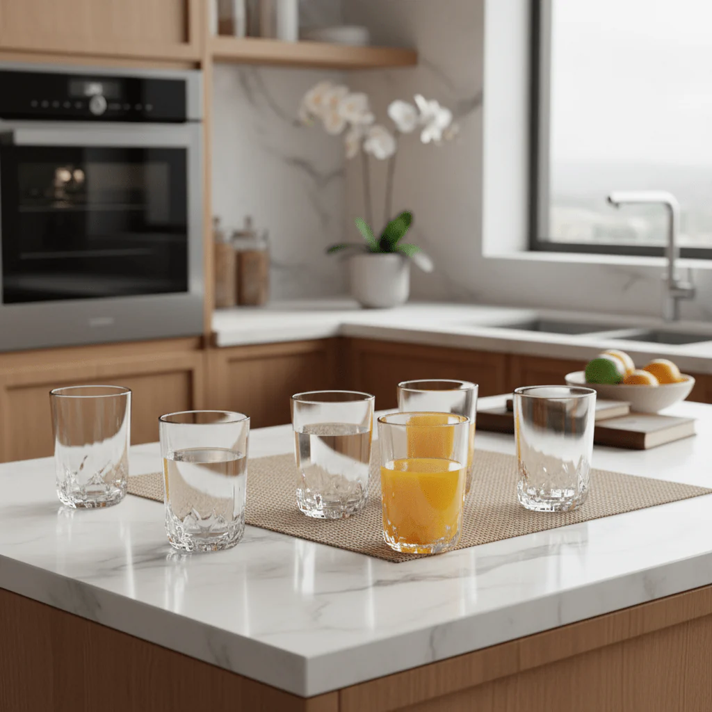 Lotus Crown Classic Clear Glass set of 6 Tumbler – Elegant Single Drinking Glass, 180 ml Capacity - Image 2