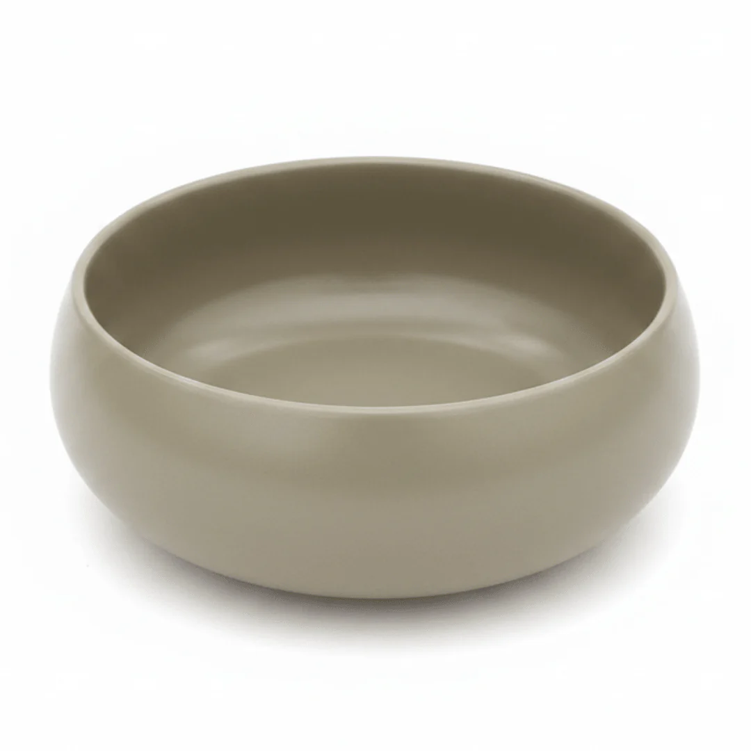 Luhpar Round Ceramic Serving Bowl — 1000ml | Taupe, Off White, Brown |