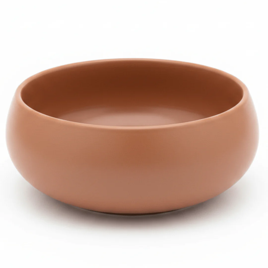Luhpar Round Ceramic Serving Bowl — 1000ml | Taupe, Off White, Brown | - Image 5
