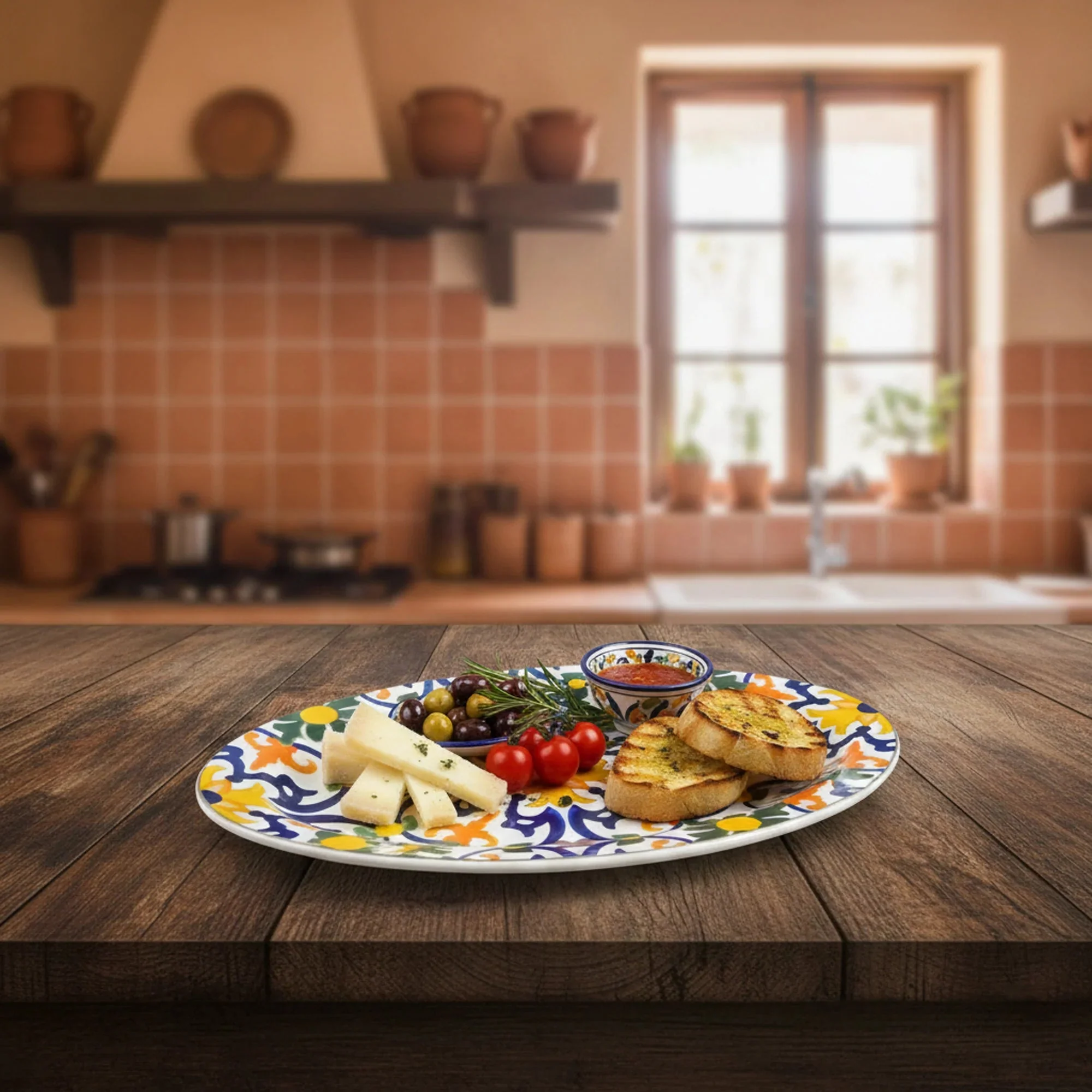 Luhpar Premium 12-Inch Ceramic Oval Serving Plate – White with Elegant Floral Pattern - Image 2