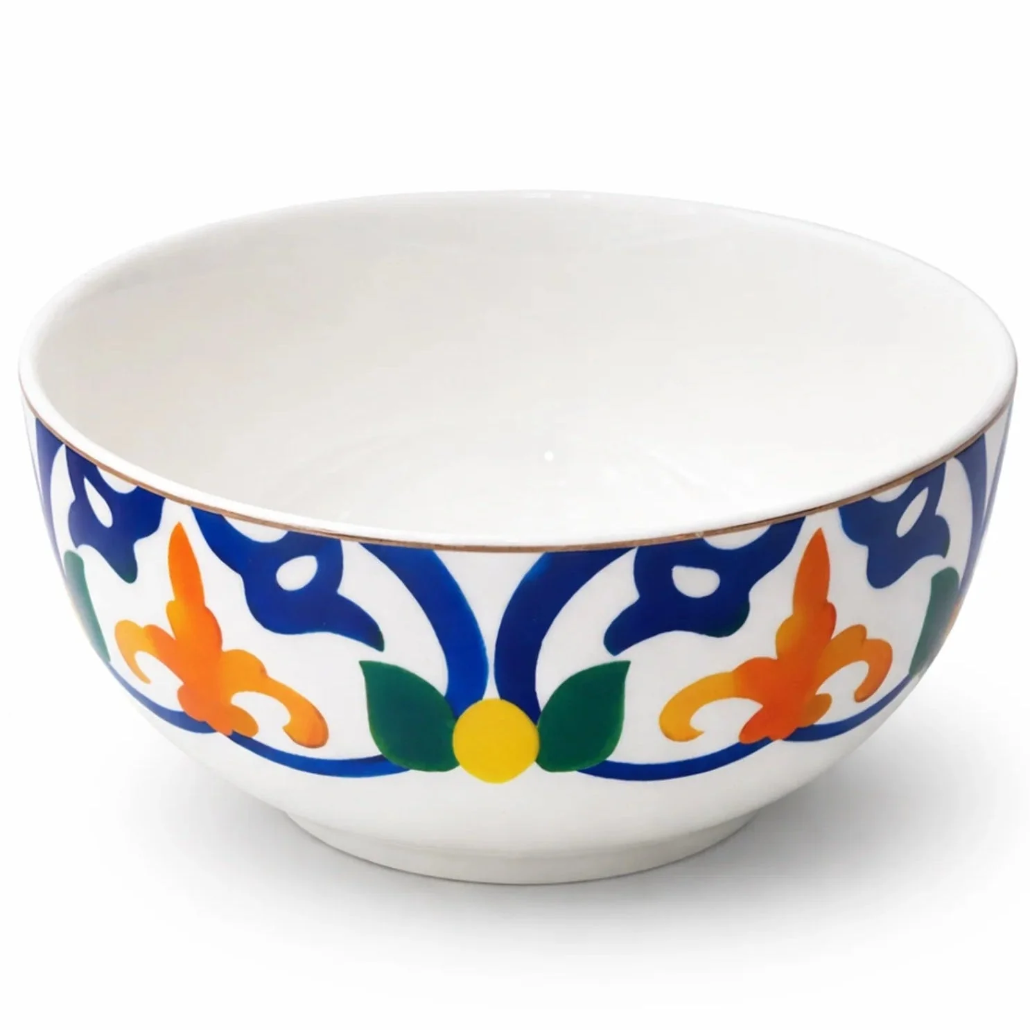 Luhpar Premium 5.5-Inch Ceramic Bowl – White with Elegant Floral Pattern