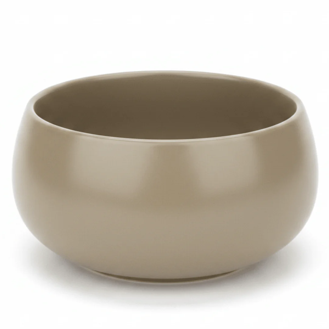 Luhpar Round Ceramic Bowl 600ml  | Taupe, Off White, Brown |