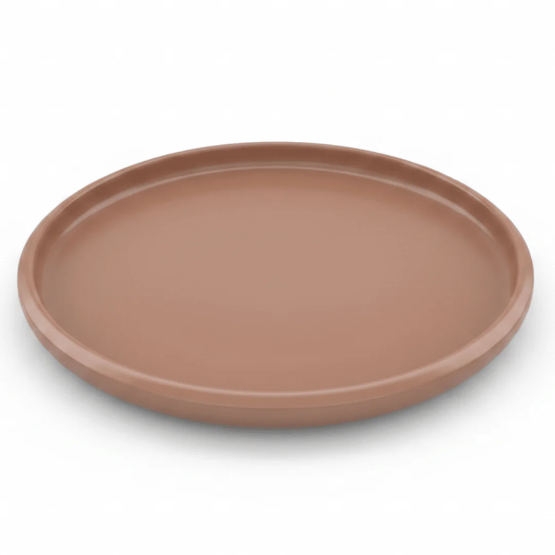 Luhpar Round Ceramic Dinner Plate 26.3cm | Taupe, Off White, Brown | - Image 2