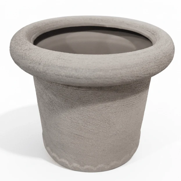 Luhpar Rustic Ceramic Pot-Style Flower Vase – Brown Earthy Finish Decorative Home Accent, 17 × 14 cm