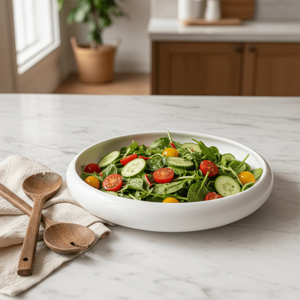Luhpar White Round Ceramic Nesting Bowl for Large Serving and Mixing 10.5 inch - Image 2