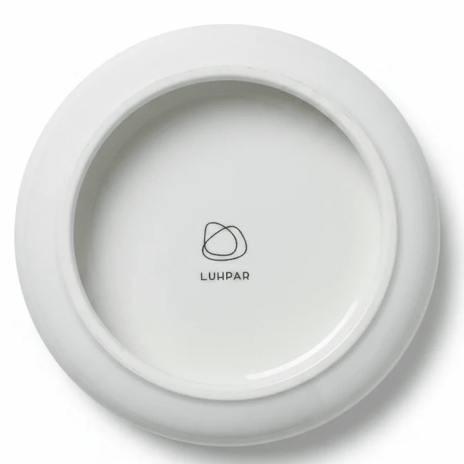Luhpar White Round Elegant Ceramic Plate for Stylish Dining Presentation 8.5 inch