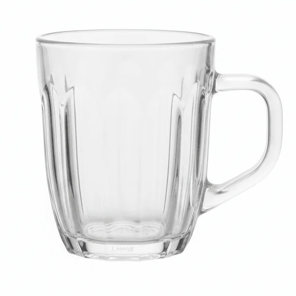 Luminex Minimalist Clear Glass Mug with Comfortable Handle for Tea Coffee 200ml