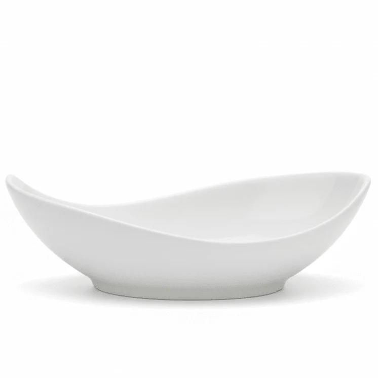 Luhpar Classic White Oval Porcelain Pickle Serving Dish – Elegant Small Condiment & Side Dish Plate for Pickles, Sauces, and Appetizers – 5 Inch