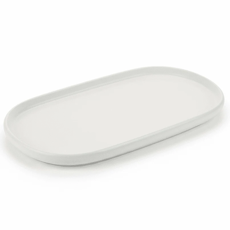 Luhpar white Solid Matt Ceramic Oval Serving Plate – 36.4 × 19.4 cm