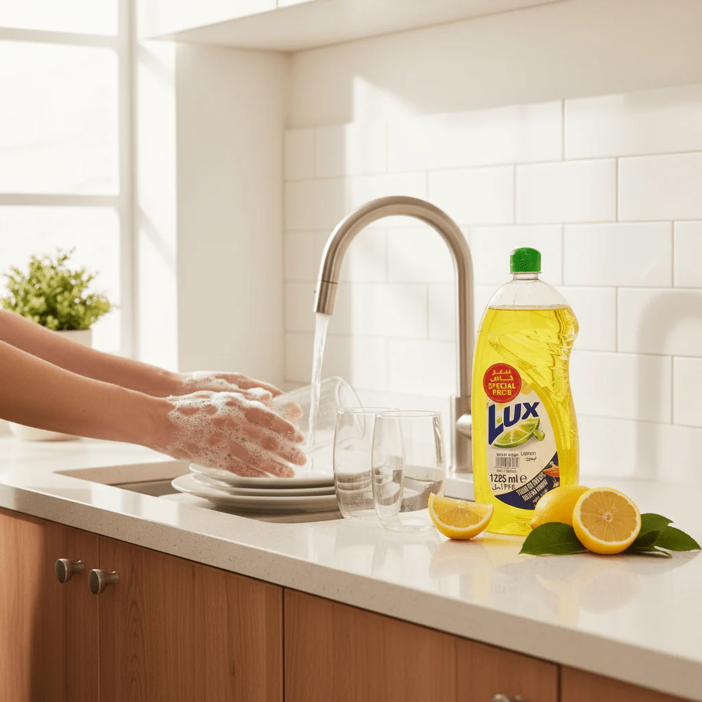 Lux Dish Soap, Tough on Grease, Gentle on Hands, Lemon, 1225ml - Image 2