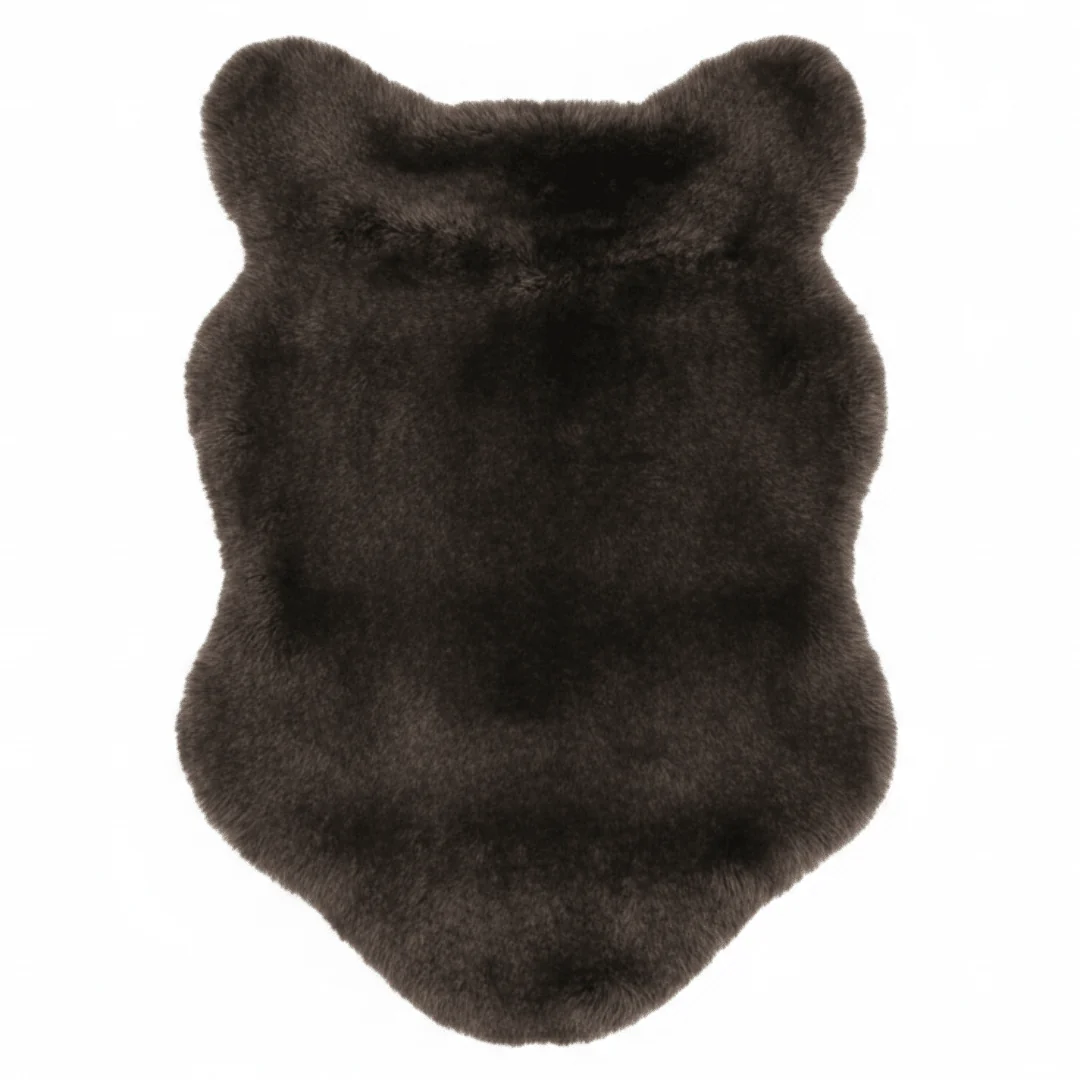 Luxurious Faux Fur Area Mat | 60×90 cm | Soft Fluffy Non-Slip Floor Mat for Bedroom, Living Room & Cozy Spaces | Dark Brown Taupe