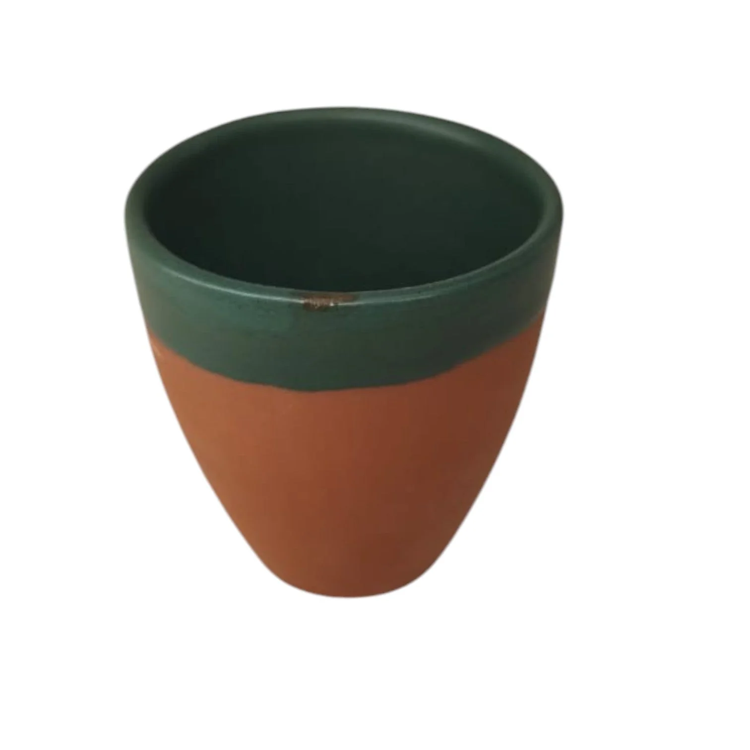 Maria Terracotta Clay Cawa Cup -6cmX7cm-Green&Clay - Image 3