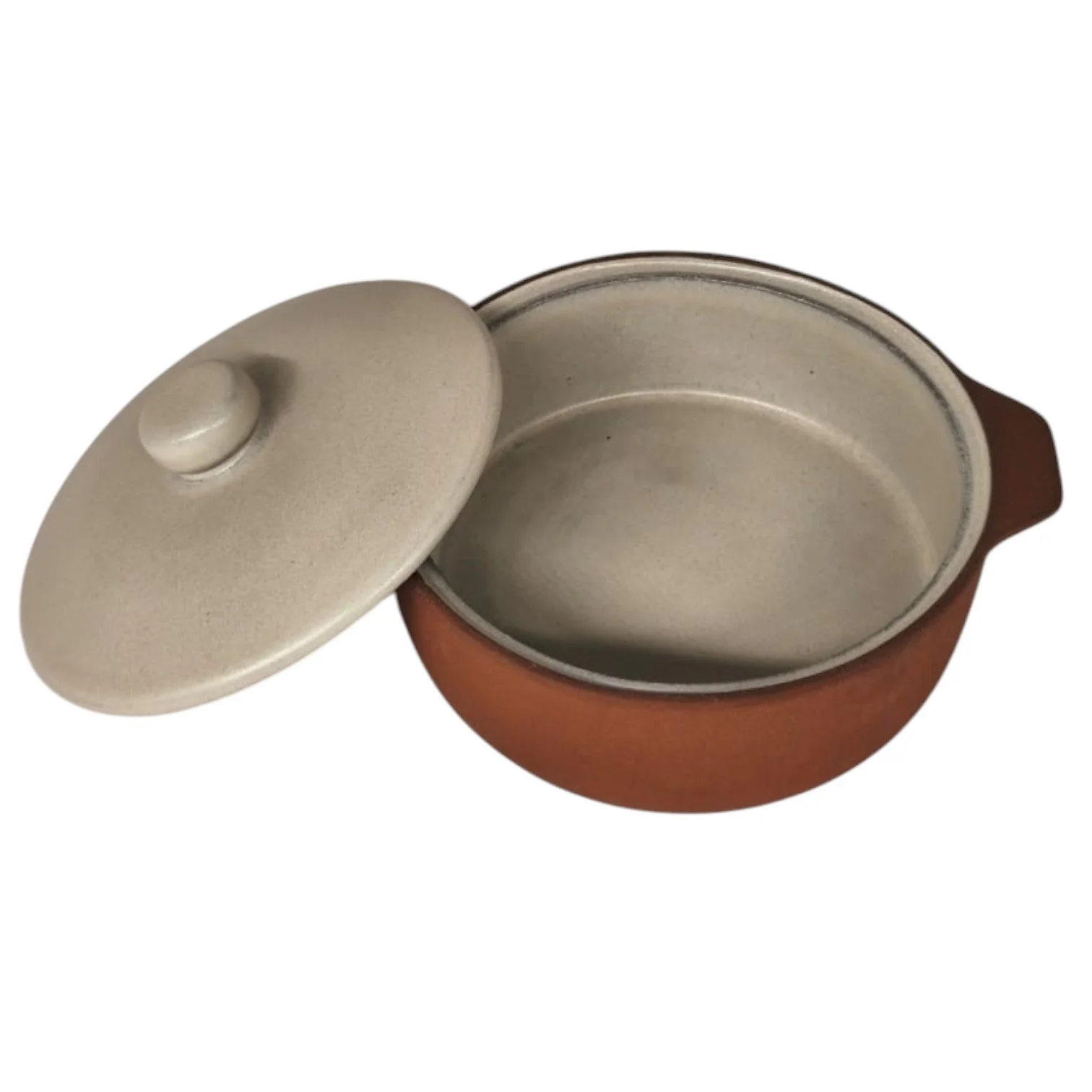 Maria Terracotta Round Clay Mini Casserole With Lid Traditional-14cmX4cm(FloralWhite&Clay) - Image 4