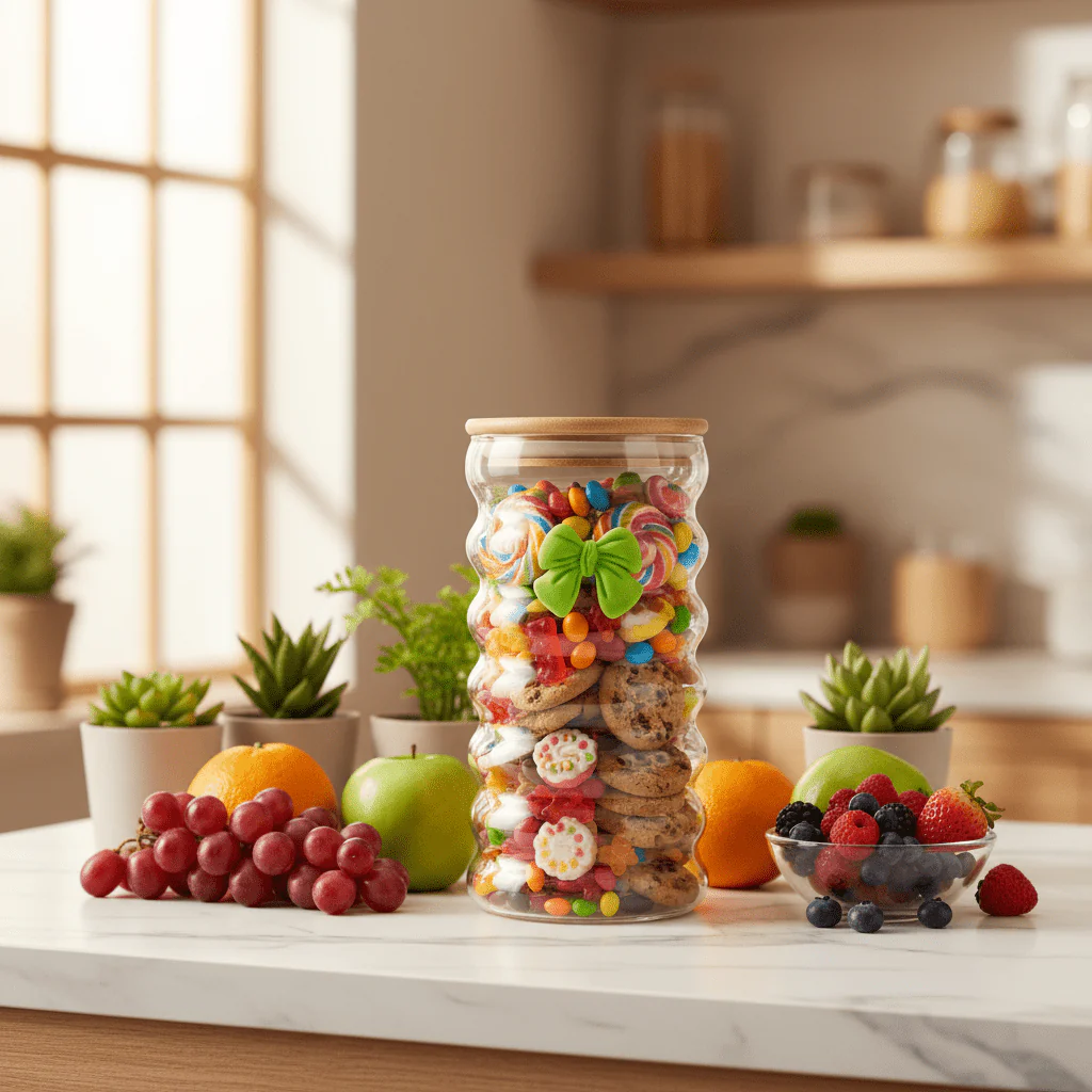 Mason Style Elegant Glass Storage Jar with Natural Bamboo Lid – 13.5 × 7 cm - Image 2