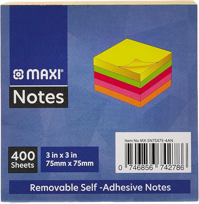 Maxi Sticky Notes 75X75Mm 400 Sheets - Image 3