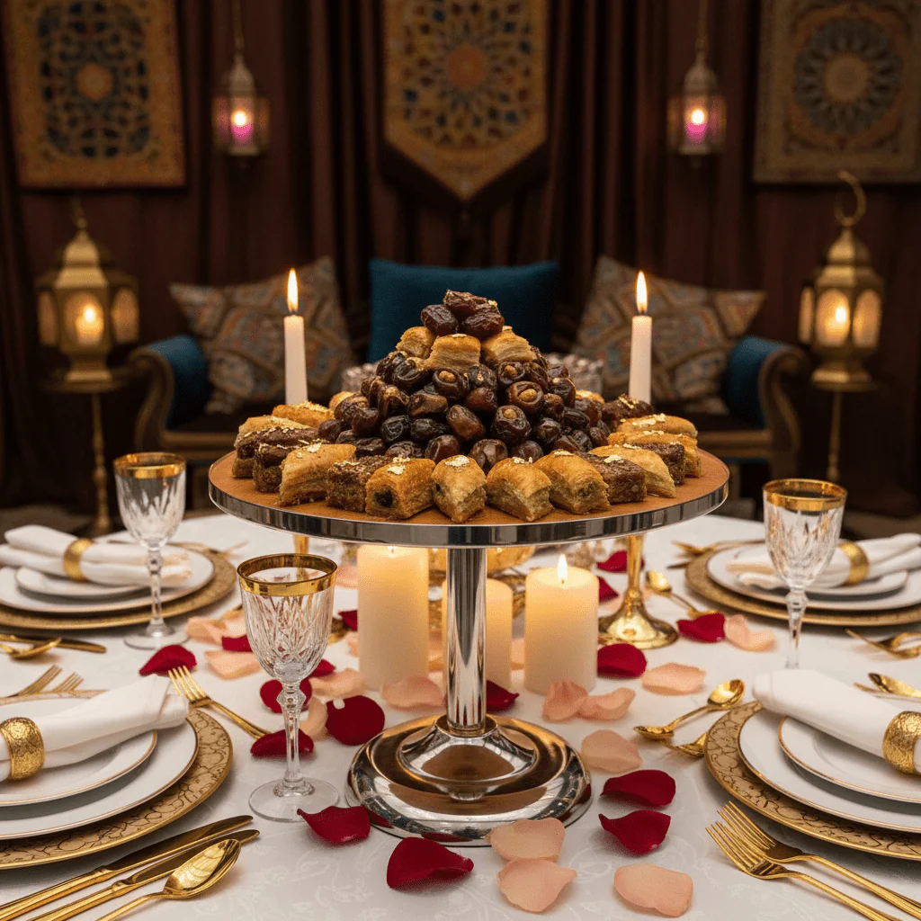 May Flower Round Cake Stand | Wood & Silver Stainless Steel |30×20cm - Image 3