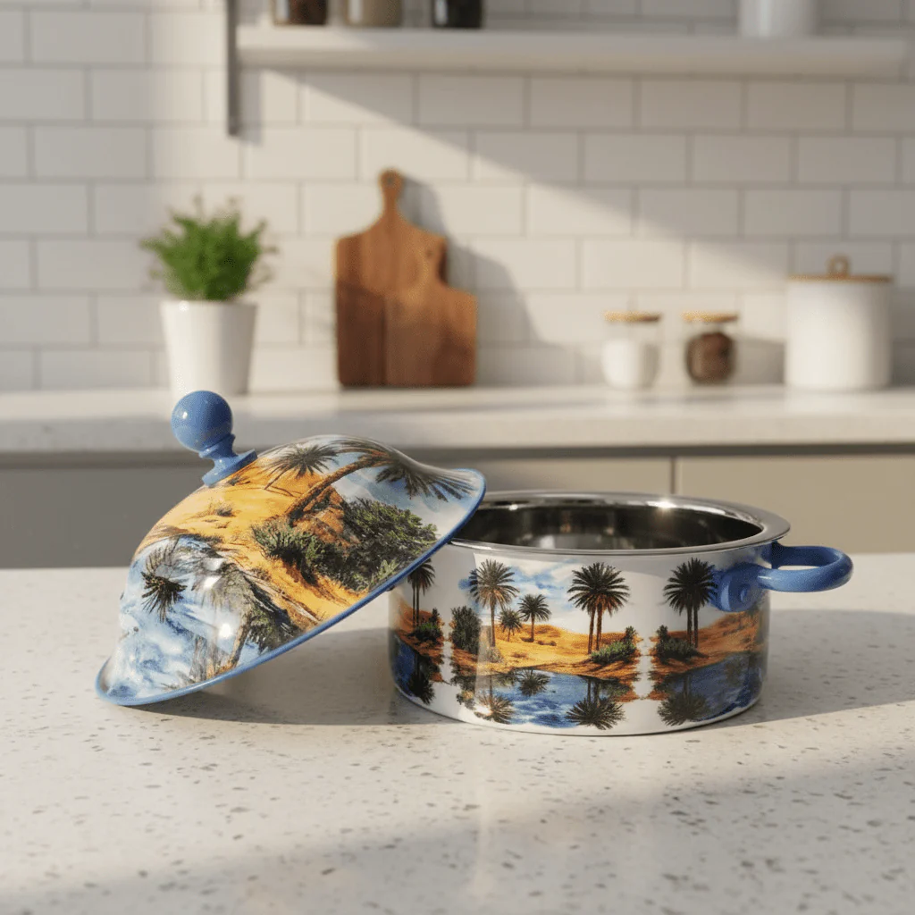 MayFlower Stainless Steel Thermal Hot Pot 3.5L – Blue Nature Design - Image 4